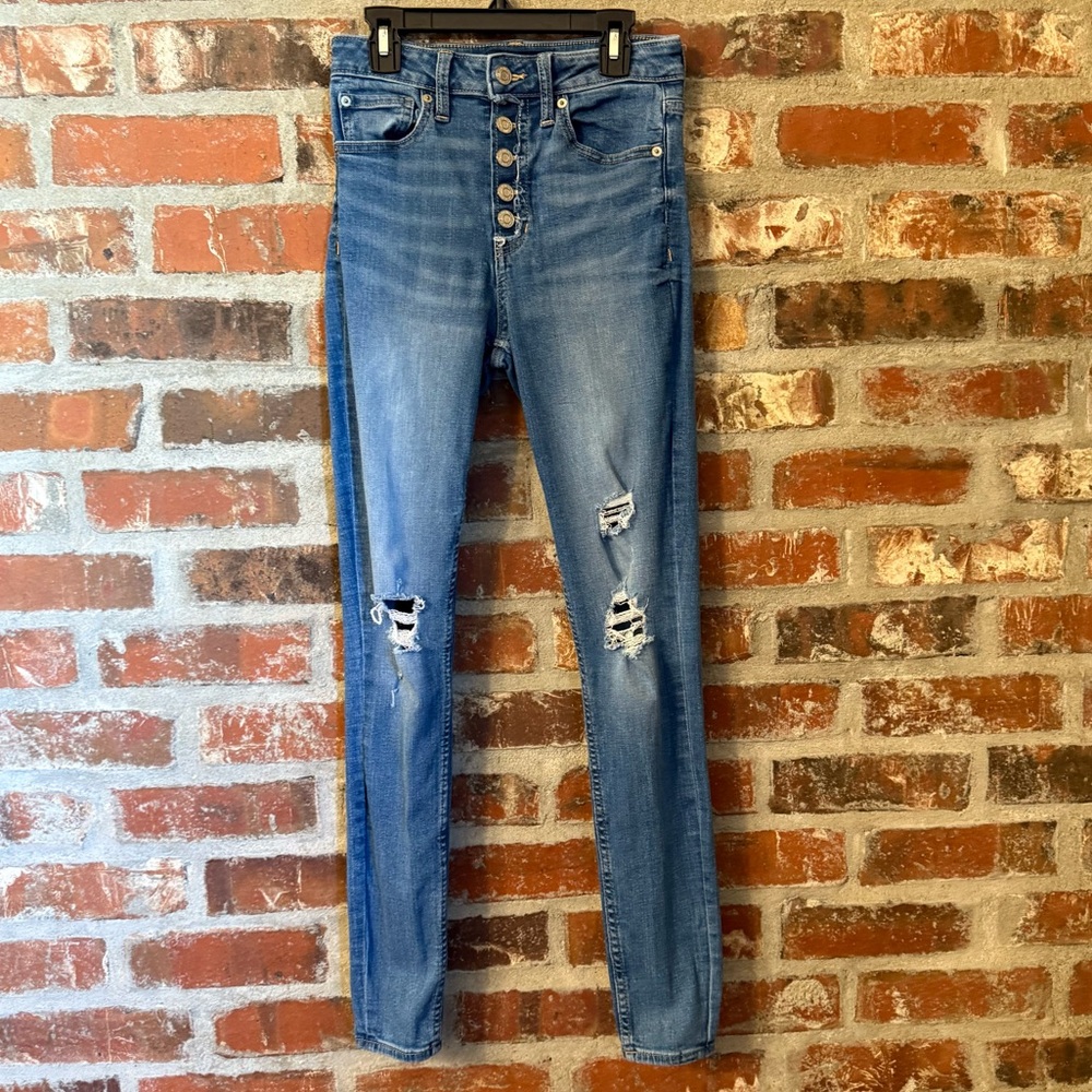 #281 GAP High Rise Blue Distressed Jeans